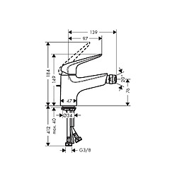 Hansgrohe - Mitigeur bidet 70 Novus 139 mm avec tirette et vidage finition chroméHansgrohe-Novus 70 Mitigeur bidet, avec tirette et vidage