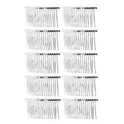 10 pièces Pinces à Cheveux en Métal Blanc Peigne 20 dents Accessoires de Mariée Bricolage