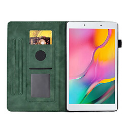 Etui en PU magnétique, fonction d'éveil/veille automatique avec support et porte-cartes pour Samsung Galaxy Tab A 8.0 (2019) SM-T290 (Wi-Fi) - vert