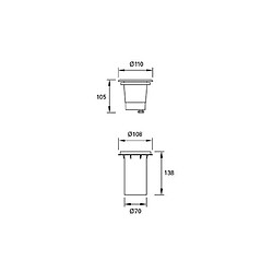 Leds C4 Encastré sol de jardin RINGO LED L110 3 Ampoules