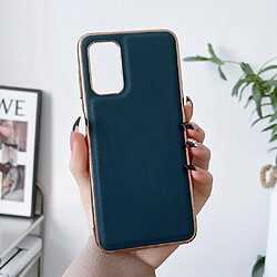 Coque en TPU + cuir véritable électroplaqué, anti-chute pour votre Xiaomi Redmi Note 11 4G (Qualcomm)/Note 11S 4G - vert nuit