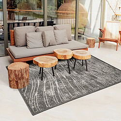 Thedecofactory DEHORS-DEDANS ONDES - Tapis pour intérieur-extérieur gris 120x170