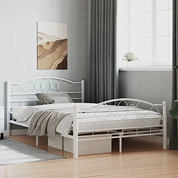 vidaXL Cadre de lit sans matelas blanc métal 120x200 cm