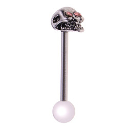 14g tête de crâne barre de la langue barbell anneau oreille anneau piercing bijoux rose