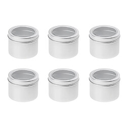 Acheter 6pcs Pots en Aluminium Conteneurs Cosmétiques Vide Pots de Voyage Rondes pour Maquillage, Crème, Baume à lèvres