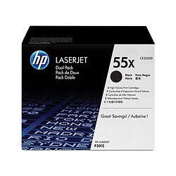 HP 55X Toners Pack de 2 Noir CE255XD