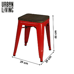 Urban Living Tabouret vintage Liv H46 cm - Rouge