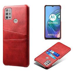 Coque en TPU + PU avec porte-cartes rouge pour votre Motorola Moto G10/G30