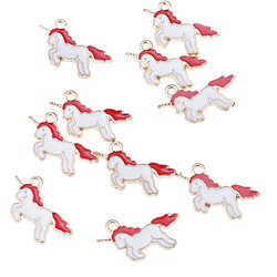 10 pièces charmes de licorne découvertes pendentif perles fabrication de bijoux artisanat rouge