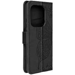 Avizar Étui Papillon Mandala pour Redmi Note 13 Pro Portefeuille Dragonne Noir