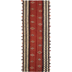 Vidal Tapis de laine 360x134 rouge Jajim