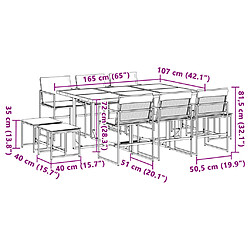 vidaXL Ensemble à manger de jardin avec coussins 11 pcs noir textilène pas cher