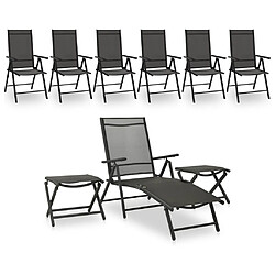 vidaXL Salon de jardin 9 pcs Noir et anthracite