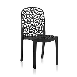 Pegane Lot de 6 chaises de jardin empilables en résine coloris anthracite - Longueur 47 x Profondeur 50 x Hauteur 87 cm