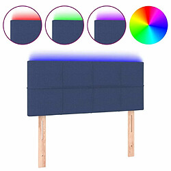 Maison Chic Tête de lit moderne à LED lumineuse pour chambre - Décoration de lit Bleu 80x5x78/88 cm Tissu -MN32165