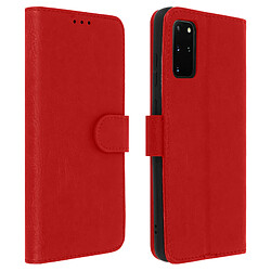 Avizar Étui pour Samsung Galaxy S20 Plus Clapet Portefeuille Support Vidéo Rouge