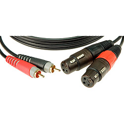 Bretelle 2x XLR femelles / 2x RCA mâles, 1m Klotz