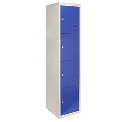 Monstershop Casier Métallique Bleu 4 Portes