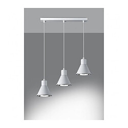 Avis Luminaire Center Suspension Taleja Bar Acier blanc 3 ampoules 120cm