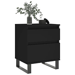 Acheter Maison Chic Lot de 2 Tables de chevet,Table de nuit,Table d'appoint pour salon noir 40x35x50 cm bois d’ingénierie -MN61734