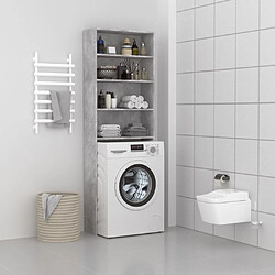 Maison Chic Meuble rangement de salle de bain | Meuble pour machine à laver | Armoire murale de bain Gris béton 64x24x190 cm -GKD95489