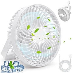 Avis Ventilateur de Bureau USB Puissant, Mini Ventilateur de Table Silencieux avec un Fort Flux d'Air - Ventilateur Personnel Rechargeable à 4 Vitesses avec Lumières LED, Minutage, Petit ventilateur Portable pour