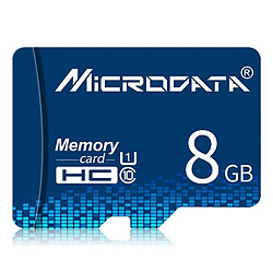 Wewoo Carte Micro SD mémoire MICRODATA 8GB U1 Blue TF SD