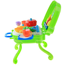 Jeu de rôles de cuisine Kit de simulation de jouets pour enfant avec étui portable vert pas cher