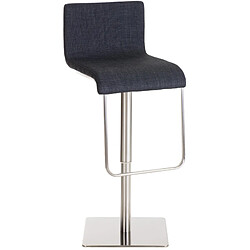 Decoshop26 Tabouret de bar x1 chaise haute siège pivotant en tissu gris foncé support en acier inoxydable 10_0005162