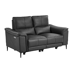 Acheter Vente-Unique Canapé 2 places relax électrique en cuir de vachette gris anthracite VALPARO