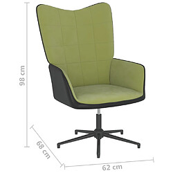 vidaXL Chaise de relaxation avec tabouret Vert clair Velours et PVC pas cher