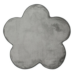 Thedecofactory FLANELLE - Tapis forme fleur extra-doux gris 90x90