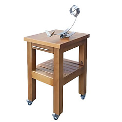 Visiodirect Table à jambon en bois avec support à jambon rotatif à 360º en acier inoxydable - Longueur 57 xProfondeur 51 xHauteur 90 cm