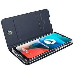 Housse Motorola Moto E7 Porte-carte Fonction Support Dux Ducis bleu nuit pas cher