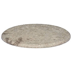 vidaXL Dessus de table Gris Ø50x2,5 cm Marbre