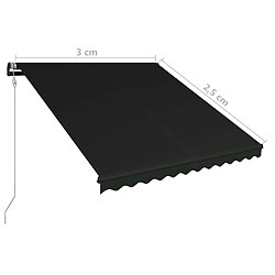 vidaXL Auvent rétractable automatique 300x250 cm Anthracite pas cher