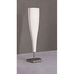 Luminaire Center Lampe de Table Java Big 1 Ampoule E14, nickel satiné/verre blanc dépoli