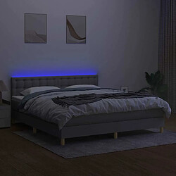 Acheter Maison Chic Lit adulte- Lit + matelas,Sommier à lattes de lit et matelas et LED Gris clair 180x200 cm -GKD40689