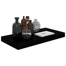 Avis Maison Chic Lot de 4 Étagère murale flottante,Etagère de rangement Noir brillant 50x23x3,8 cm MDF -MN58717