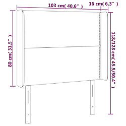 vidaXL Tête de lit à LED Bleu 103x16x118/128 cm Tissu pas cher