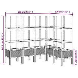 vidaXL Jardinière avec treillis blanc 160x120x142,5 cm PP pas cher