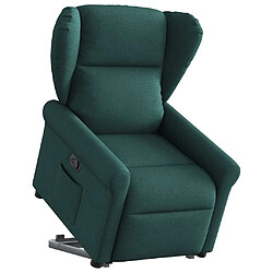 vidaXL Fauteuil inclinable vert foncé tissu