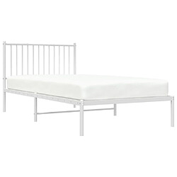 Avis Maison Chic Lit adulte - Cadre de lit métal avec tête de lit pour chambre blanc 100x200 cm -MN96306