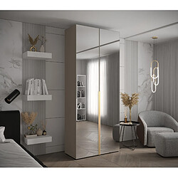 Abiks Meble Inova 1 Armoire avec miroir et portes battantes 236,7/100/47 2 Portes (gris/d’oro)