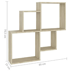 vidaXL Étagère murale cube Chêne sonoma 80x15x78,5cm Bois d’ingénierie pas cher