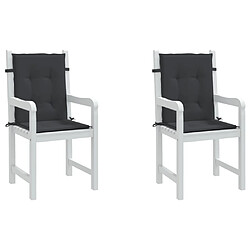 Acheter Maison Chic Lot de 2 Coussins Confort,Coussins de chaise de jardin à dossier bas noir -GKD90682