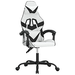 vidaXL Chaise de jeu Blanc et noir Similicuir