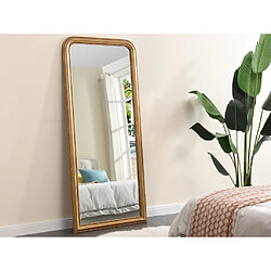 Vente-Unique Grand miroir style vintage en bois de paulownia - L. 80 x H. 180 cm - Doré effet laiton- HELOISE