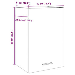 vidaXL Armoire suspendue vieux bois 40x31x60 cm bois d'ingénierie pas cher