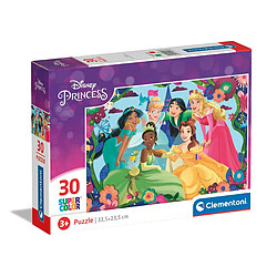 Clementoni- Disney Princess Supercolor Princess-30 Pièces, Enfants 3 Ans, Puzzle Dessin Animé-Fabriqué en Italie, 20276